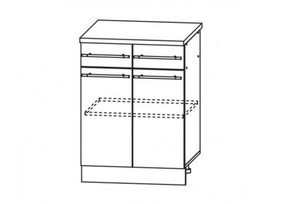 ЛОФТ ДСВ ШН2Я-600 шкаф нижний с 2 ящиками