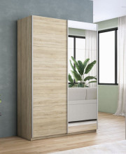 Шкаф-купе Прайм ДСП/Зеркало 160х57х230 Дуб сонома