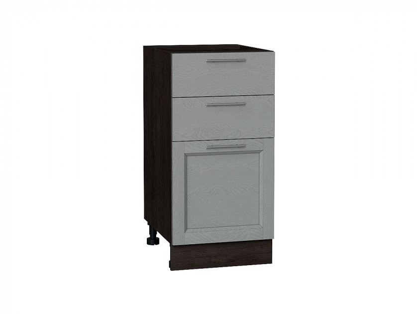 Шкаф нижний с 3-мя ящиками Сканди Grey Softwood/Венге 400