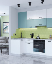 Модульная кухня Флэт-04 Grey-green In 2S/White In 2S.