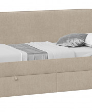 Кровать Молли с мягкой обивкой тип 1 МикроScandi Cream 03