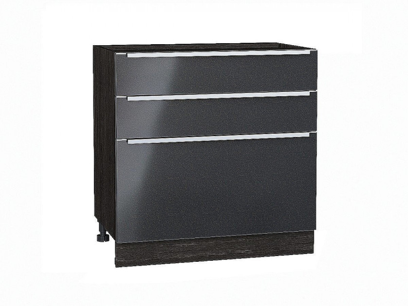 Шкаф нижний с 3-мя ящиками 800 мм Фьюжн Anthracite/Венге