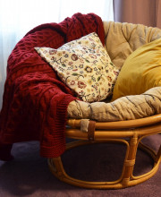 Ротанговое кресло Папасан 23/01, с подушкой, цвет основания: натуральный