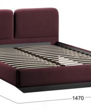 Кровать Флори Тип 1 (1400) Велюр Ultra Berry