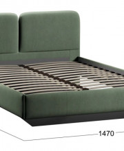 Кровать Флори Тип 1 (1400) Велюр Ultra Olive