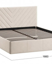Кровать с ПМ Милана (1600) Велюр Confetti Cream