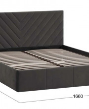 Кровать с ПМ Милана (1600) Велюр Confetti Stone