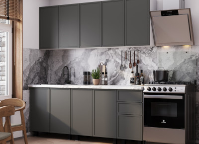 Кухня 2,0 м Астрид графит нубук F24