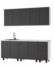 Кухня 2,0 м Астрид графит нубук F24