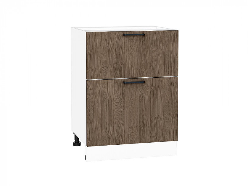 Шкаф нижний с 2-мя ящиками Флэт Brown Casella Oak 2S / Белый 816*600*478 мм