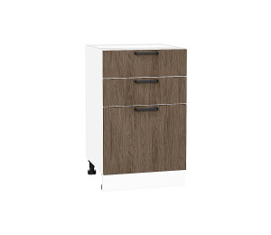 Шкаф нижний с 3-мя ящиками Флэт Brown Casella Oak 2S / Белый 816*500*478 мм