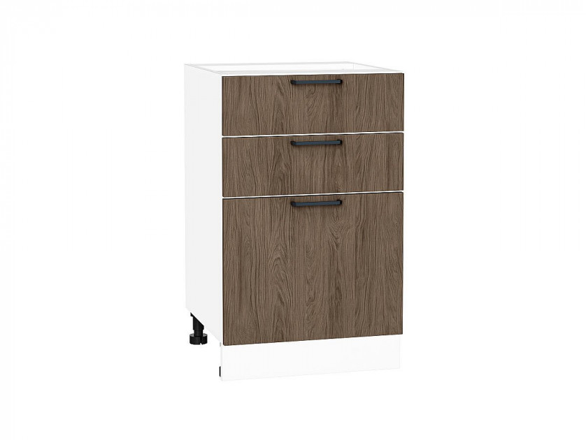 Шкаф нижний с 3-мя ящиками Флэт Brown Casella Oak 2S / Белый 816*500*478 мм