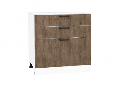 Шкаф нижний с 3-мя ящиками Флэт Brown Casella Oak 2S / Белый 816*800*478 мм