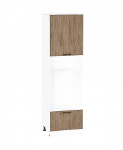 Шкаф пенал с 1-ой дверцей и ящиком под технику Флэт Natural Casella Oak 2S / Белый 2132*600*574 мм