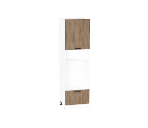 Шкаф пенал с 1-ой дверцей и ящиком под технику Флэт Natural Casella Oak 2S / Белый 2132*600*574 мм