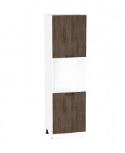 Шкаф пенал с 2-мя дверцами под технику Флэт Brown Casella Oak 2S / Белый 2132*600*574 мм