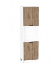 Шкаф пенал с 2-мя дверцами под технику Флэт Natural Casella Oak 2S / Белый 2132*600*574 мм