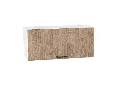 Шкаф верхний горизонтальный Флэт Natural Casella Oak 2S / Белый 358*800*318 мм