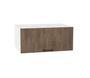 Шкаф верхний горизонтальный глубокий Флэт Brown Casella Oak 2S / Белый 358*800*574 мм