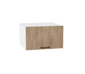 Шкаф верхний горизонтальный глубокий Флэт Natural Casella Oak 2S / Белый 358*600*574 мм