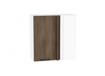Шкаф верхний прямой угловой Флэт Brown Casella Oak 2S / Белый 716*700*345 мм