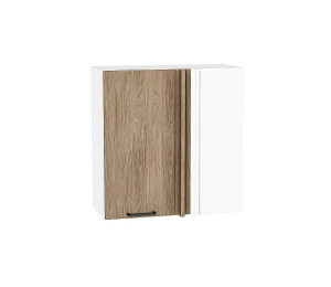 Шкаф верхний прямой угловой Флэт Natural Casella Oak 2S / Белый 716*700*345 мм
