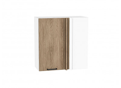 Шкаф верхний прямой угловой Флэт Natural Casella Oak 2S / Белый 716*700*345 мм