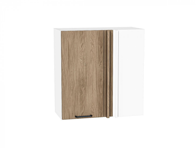 Шкаф верхний прямой угловой Флэт Natural Casella Oak 2S / Белый 716*700*345 мм