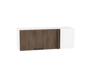 Шкаф верхний прямой угловой горизонтальный Флэт Brown Casella Oak 2S / Белый 358*1000*350 мм