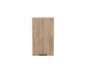 Шкаф верхний торцевой Флэт Natural Casella Oak 2S / Белый 716*300*306 мм