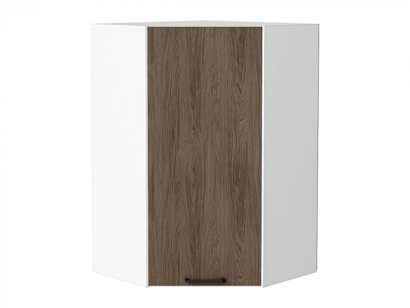 Шкаф верхний угловой Флэт Brown Casella Oak 2S / Белый 920*600*600 мм
