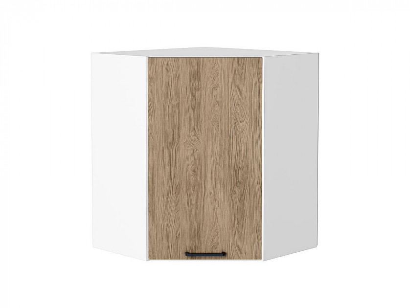 Шкаф верхний угловой Флэт Natural Casella Oak 2S / Белый 716*600*600 мм