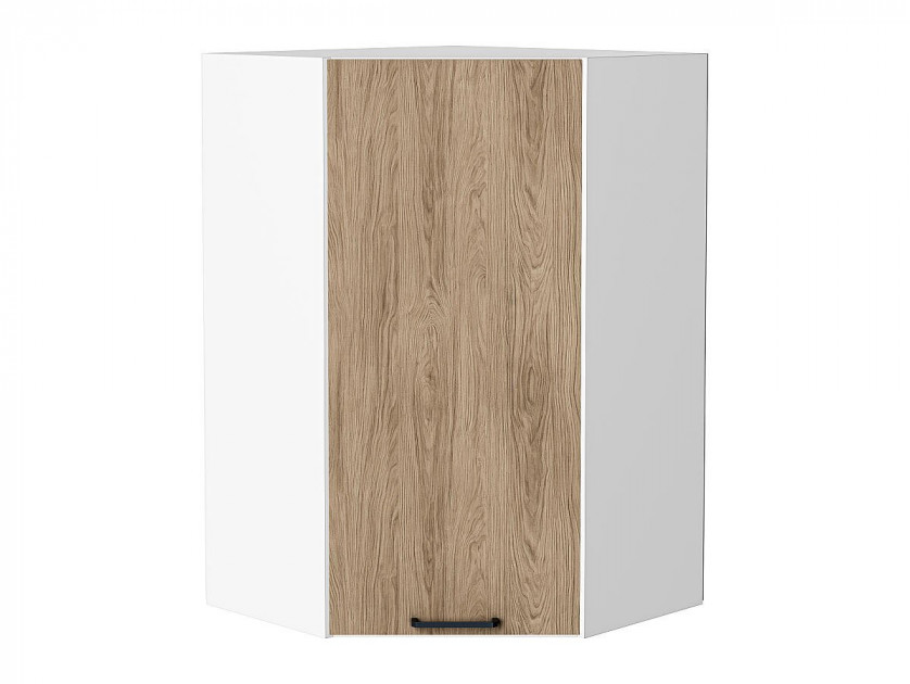 Шкаф верхний угловой Флэт Natural Casella Oak 2S / Белый 920*600*600 мм