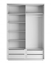 Шкаф-купе Экспресс 2-х дверный, ЛДСП, с 4 ящиками 120х60х240 см. (Белый снег)