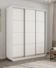 Шкаф-купе Экспресс, белый снег, 210х220х60 см, профиль серебро, 1 штанга, 9 полок ЛДСП
