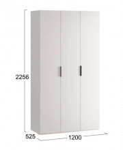 Шкаф комбинированный Бостон Кашемир, Черная ручка 2256х525х1200 мм