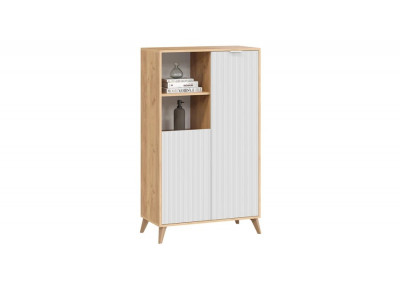 Шкаф комбинированный Ниола с опорами Бук матовый, Дуб Крафт золотой, Белый матовый