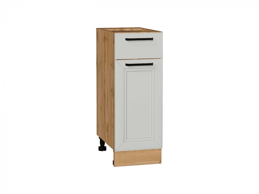 Шкаф нижний с 1-ой дверцей и ящиком Нео Grey Silk / Дуб Вотан 816*300*480 мм