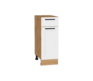 Шкаф нижний с 1-ой дверцей и ящиком Нео White Silk / Дуб Вотан 816*300*480 мм
