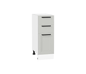 Шкаф нижний с 3-мя ящиками Нео Grey Silk / Белый 816*300*480 мм