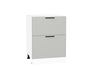 Шкаф нижний с 2-мя ящиками Лайт Special Grey / Белый 816*600*478 мм