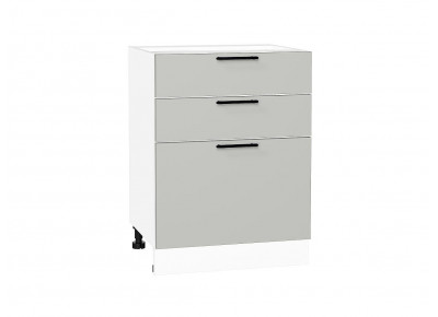 Шкаф нижний с 3-мя ящиками Лайт Special Grey / Белый 816*600*478 мм