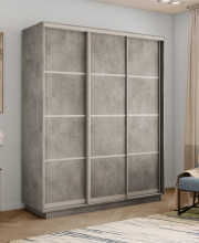 Шкаф купе Экспресс, бетон, 210х220х60 см, профиль серебро профиль, 1 штанга, 9 полок