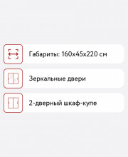 Шкаф-купе Е1 Экспресс 2, ДСП/зеркало, 160х60х220