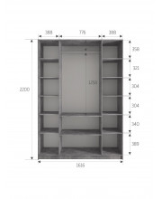 Шкаф Локер Распашной 4 двери, 161x53х220 LCKD4_BT