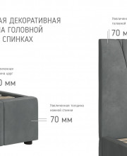 Кровать Нельсон (Геометрия) 1600х2000 мм Серый без подъемного механизма