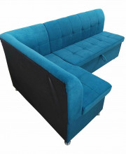 Кухонный уголок Шанхай-3 200х120см, 100х185 см бирюзовый велюр, угол левый