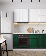 Модульная кухня Дублин-01 Special White/Special Green Белый