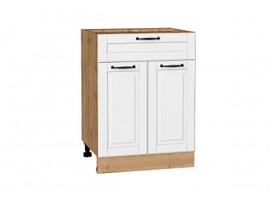 Шкаф нижний с 2-мя дверцами и ящиком Дублин Special White/Дуб Вотан 816*600*478