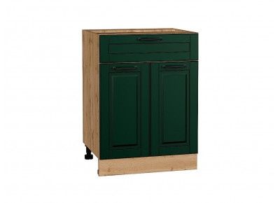 Шкаф нижний с 2-мя дверцами и ящиком Дублин Special Green/Дуб Вотан 816*600*478